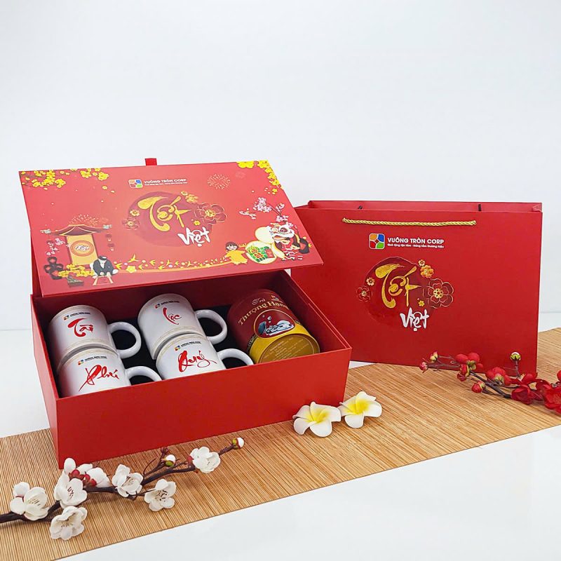 Hộp quà doanh nghiệp cao cấp (kèm logo)